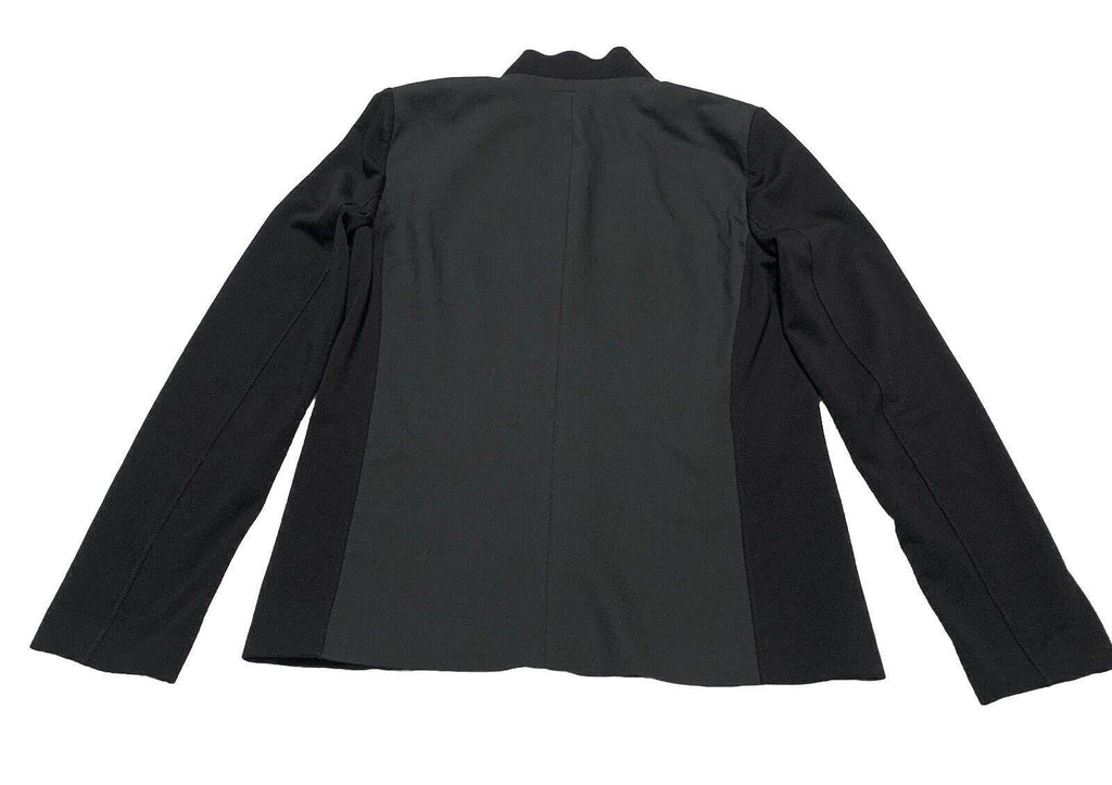 Blazer de punto Tahari de doble textura para mujer, talla 4, negro y gris