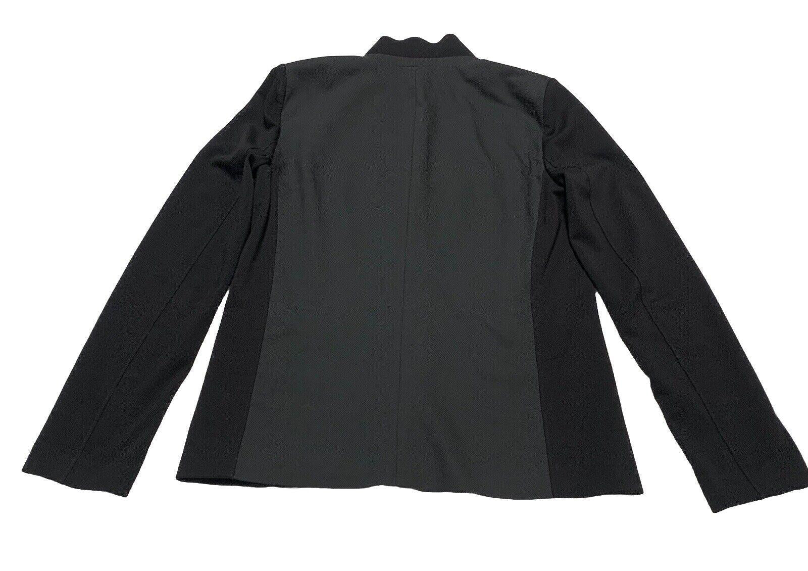 Blazer de punto Tahari de doble textura para mujer, talla 4, negro y gris