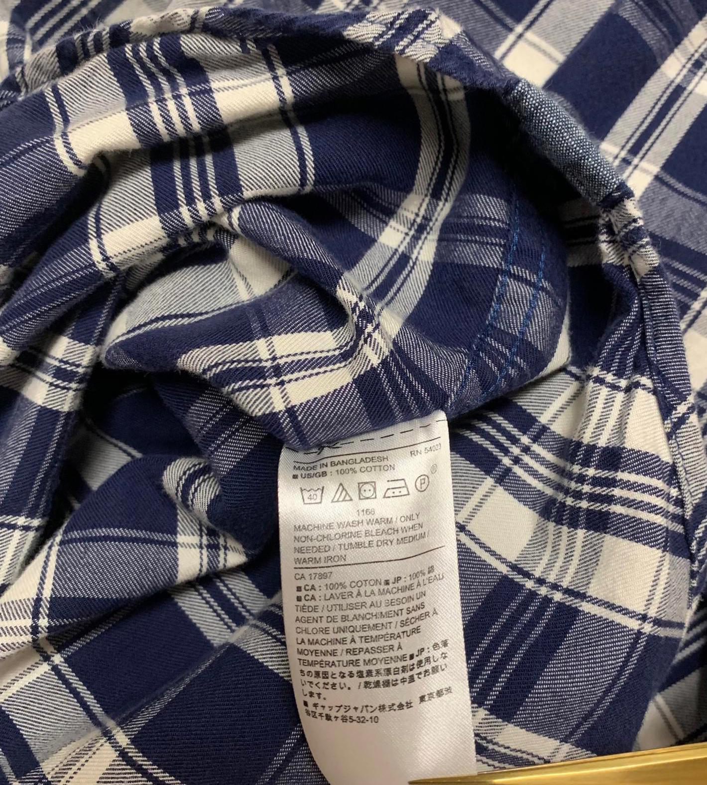 Camisa Banana Republic de cuadros azul marino con botones y corte ajustado para hombre, talla grande