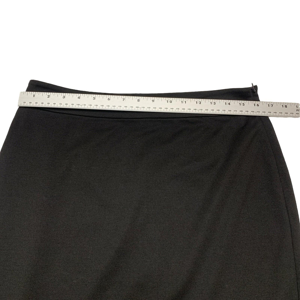 Falda tubo negra con trabillas para cinturón y cremallera lateral hasta la rodilla, talla 8, para mujer