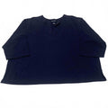 Blusa azul marino para mujer de Denim &amp; Company, talla 3X, con detalles bordados
