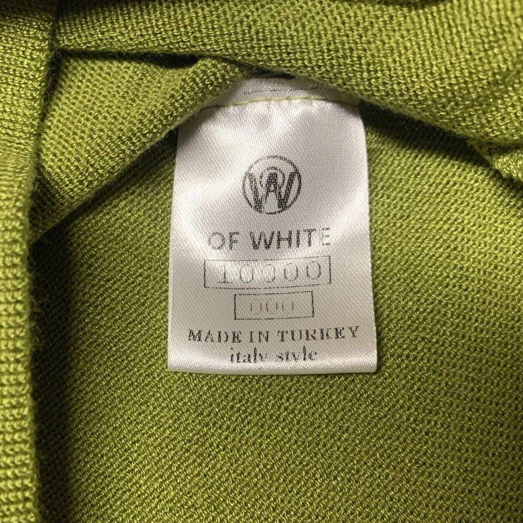 Camisa elástica de cuello alto y media manga verde lima para mujer, talla 38, de Of White