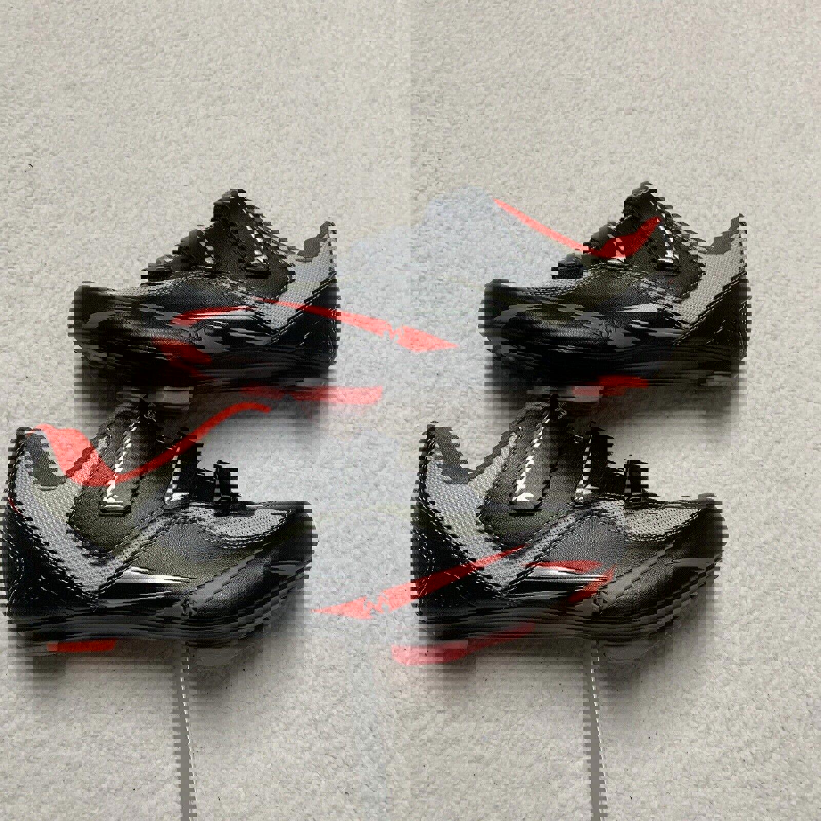 Zapatillas de ciclismo Outdoor Master unisex para mujer, talla 13, para hombre, talla 11, color negro, rojo y gris