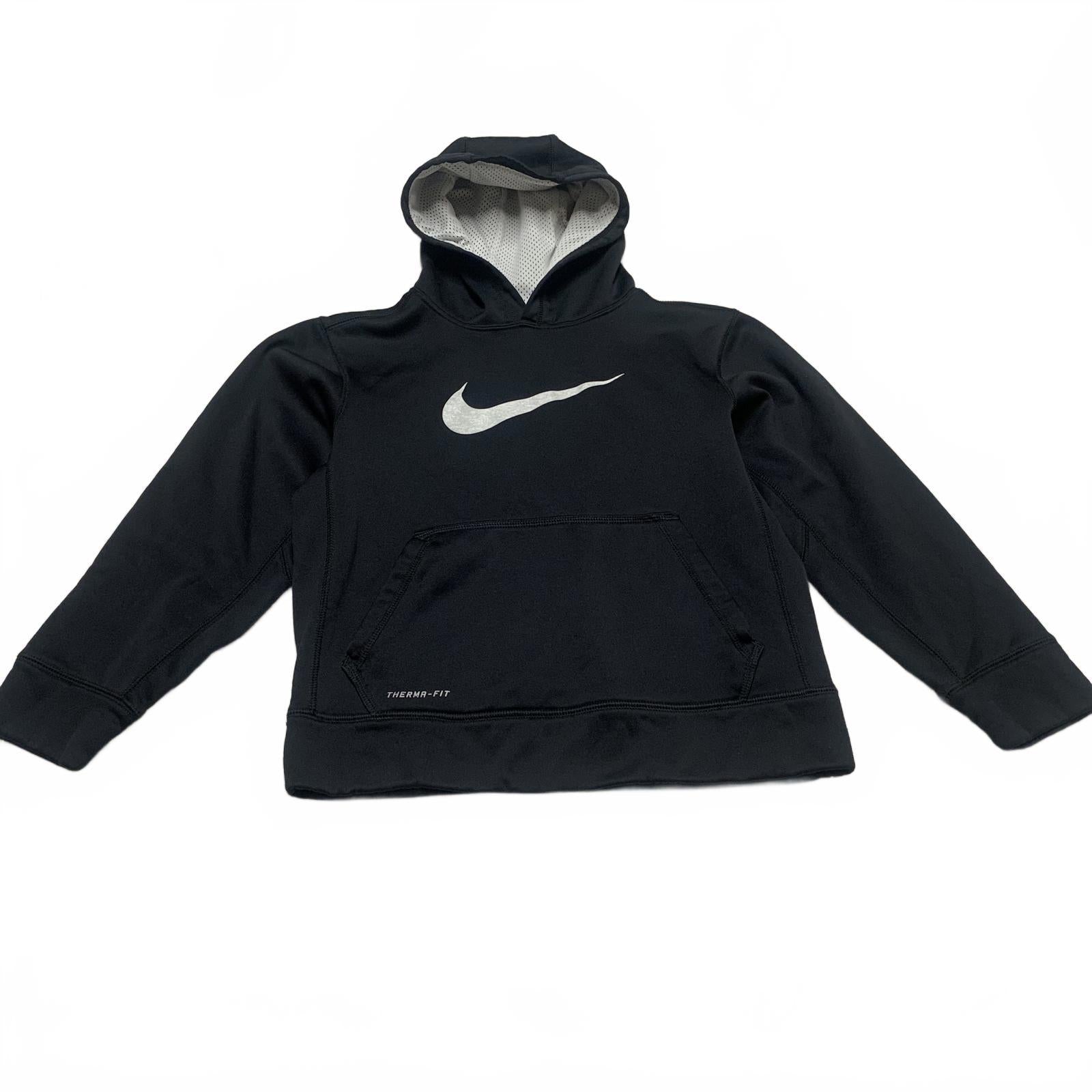 Sudadera con capucha Nike Therma-FIT unisex para niños, talla mediana, color negro