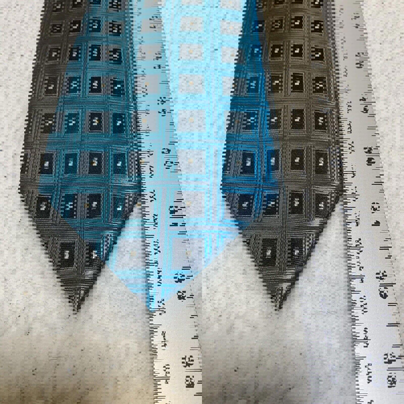 Adolfo Men's Formal Tie Classic Size Turquoise and  Black