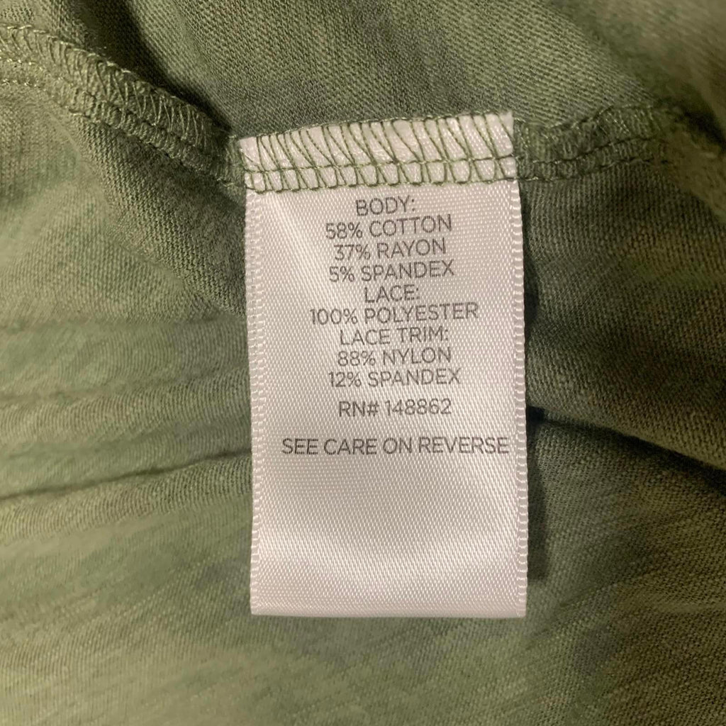 Camiseta de jersey flameado supersuave Torrid para mujer, talla 2, verde oliva