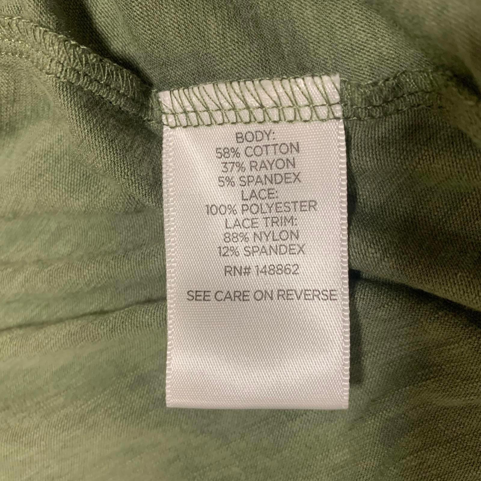 Camiseta de jersey flameado supersuave Torrid para mujer, talla 2, verde oliva