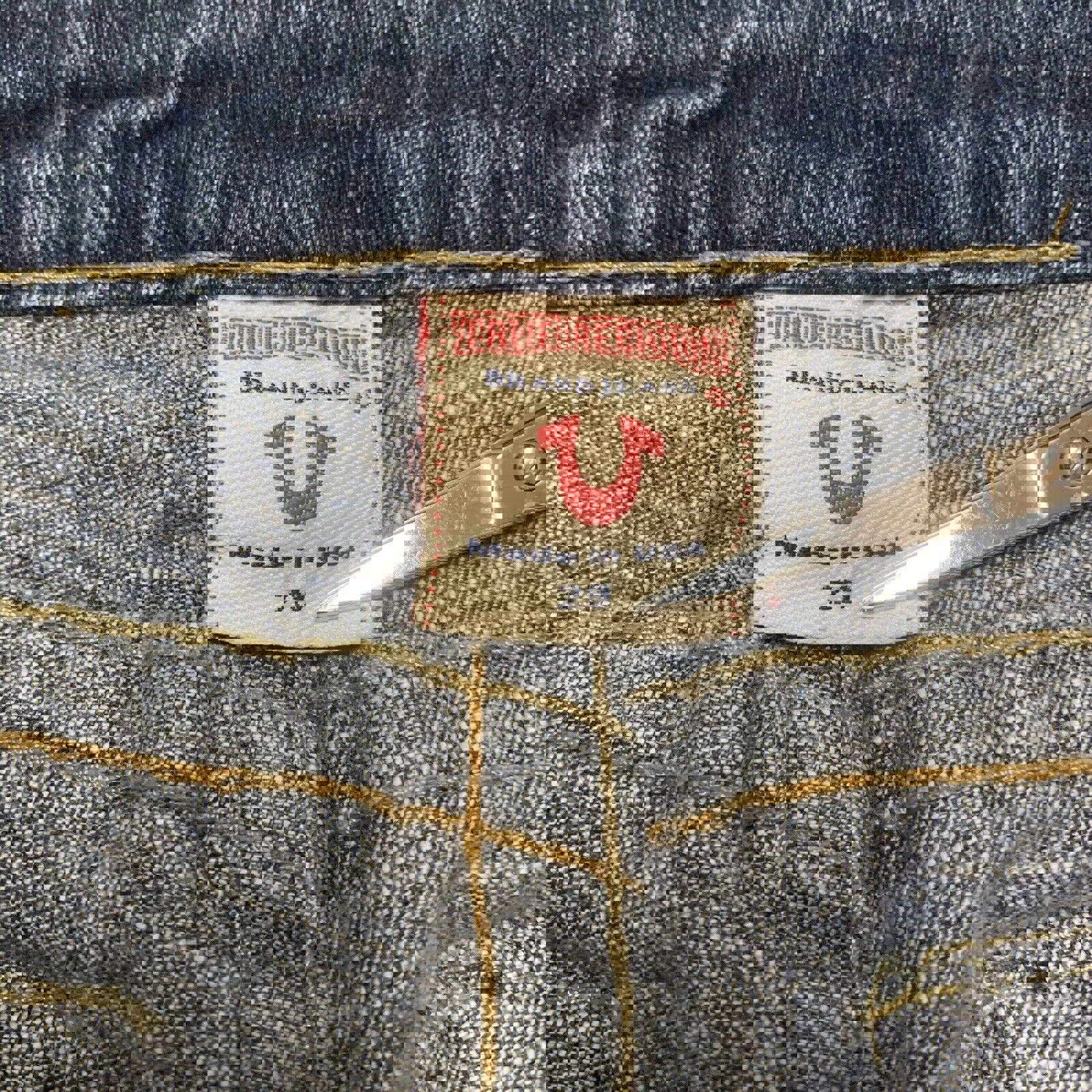 Vaqueros ajustados True Religion para mujer, talla 29, con solapa trasera azul