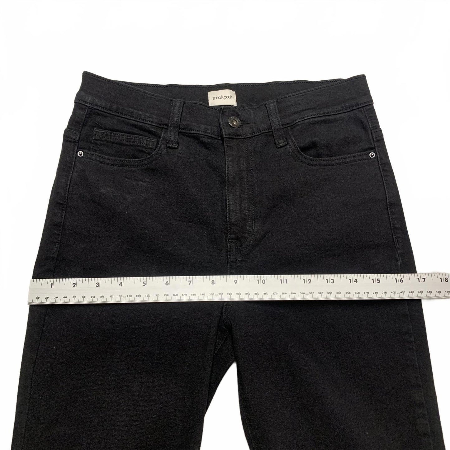 Sneak Peek Juniors Size 7 Black Wash Lace-Up Side Jeans 27.5 x 27