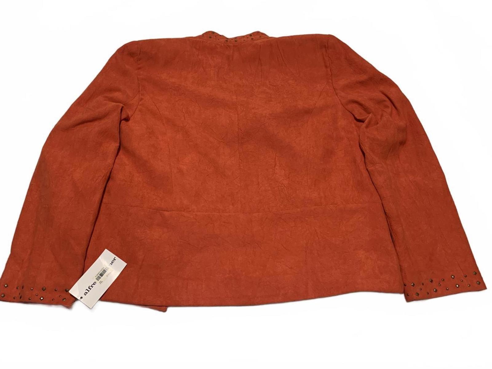 Chaqueta de ante color naranja pimentón para mujer de la colección Alfred Dunner, talla 14