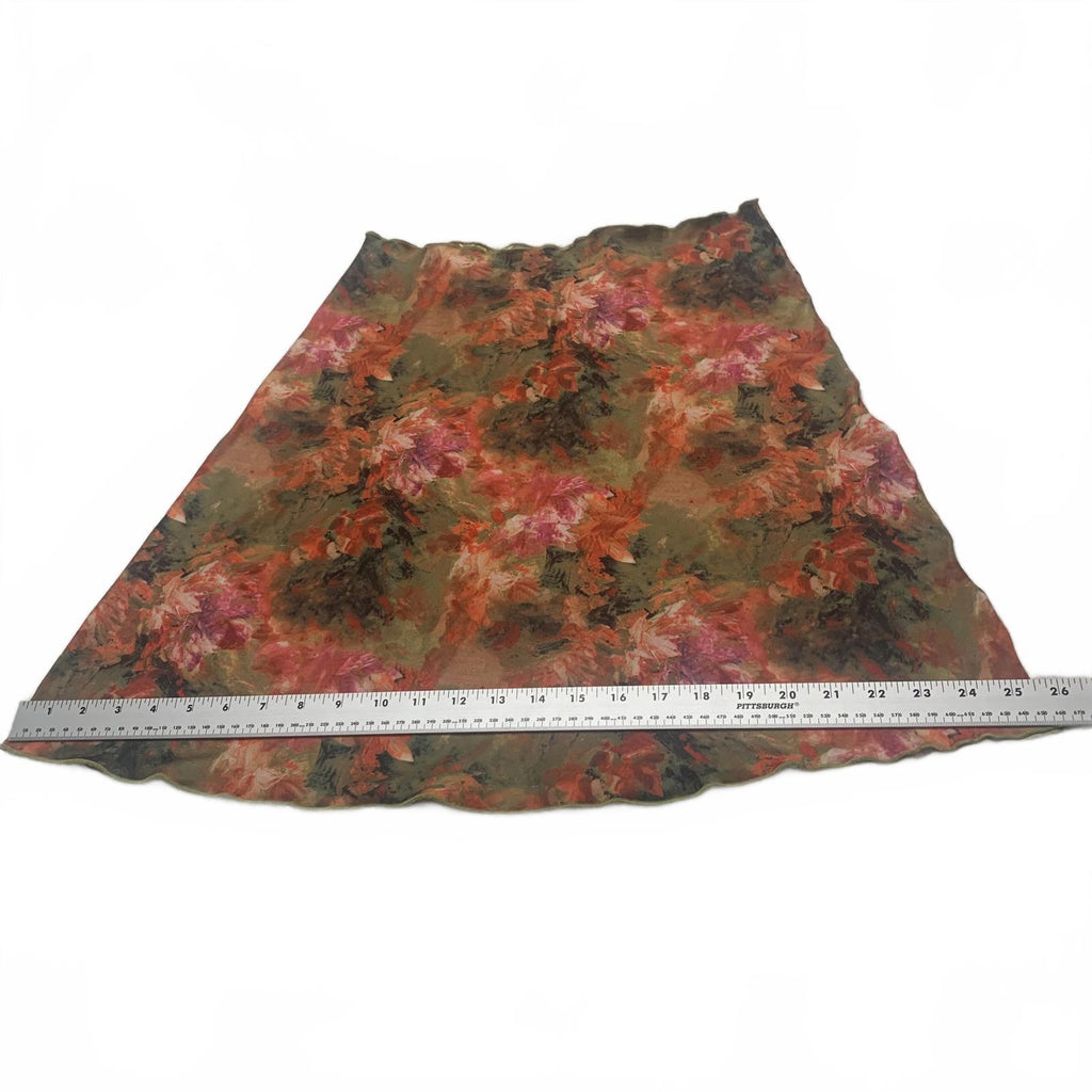 Haystacks Sz M Colorful Chic Floral Boho Artwear Reversible A- Line Skirt USA