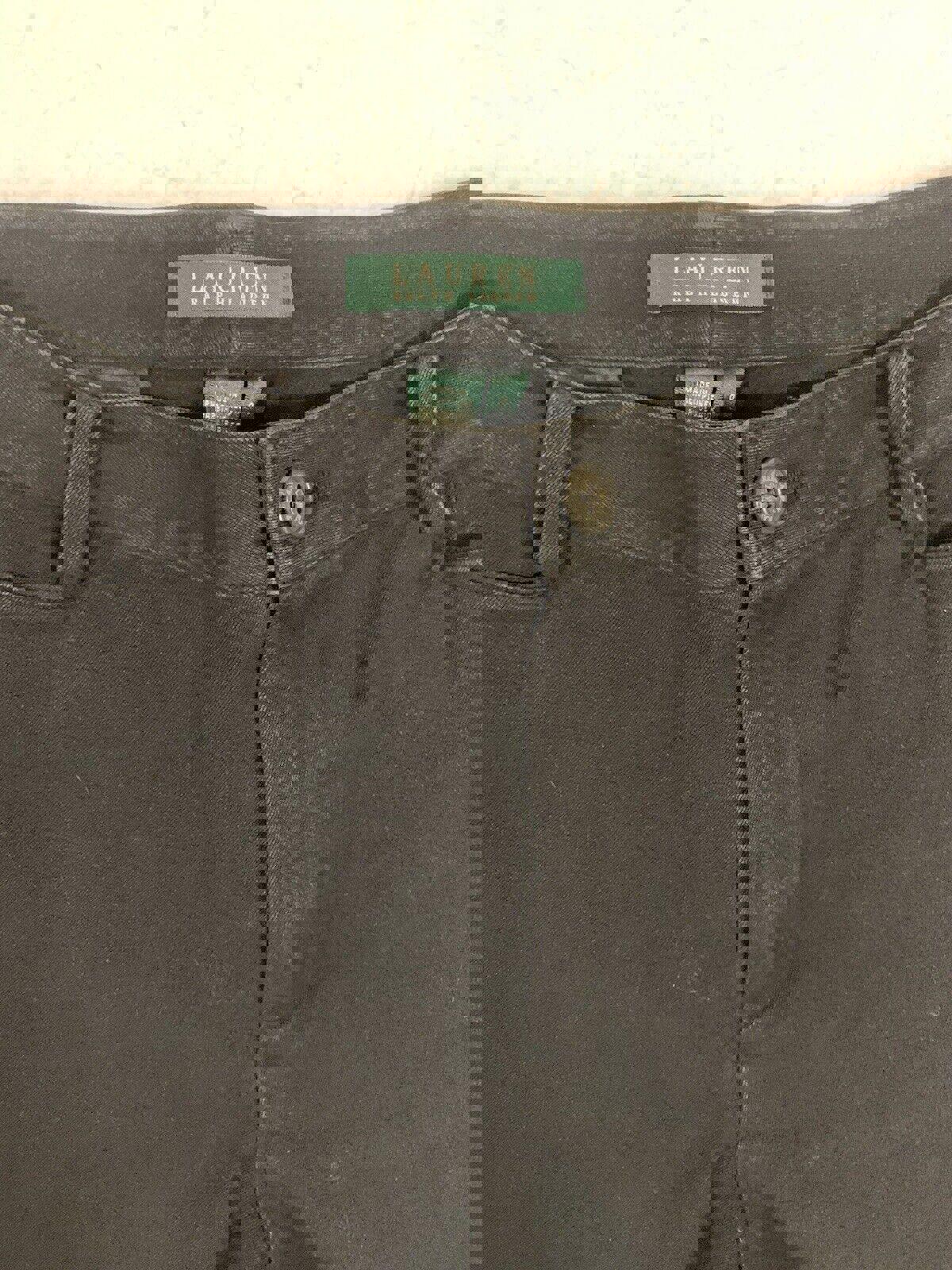 Pantalones chinos Lauren Ralph Lauren para mujer, talla 8, pierna recta, negros