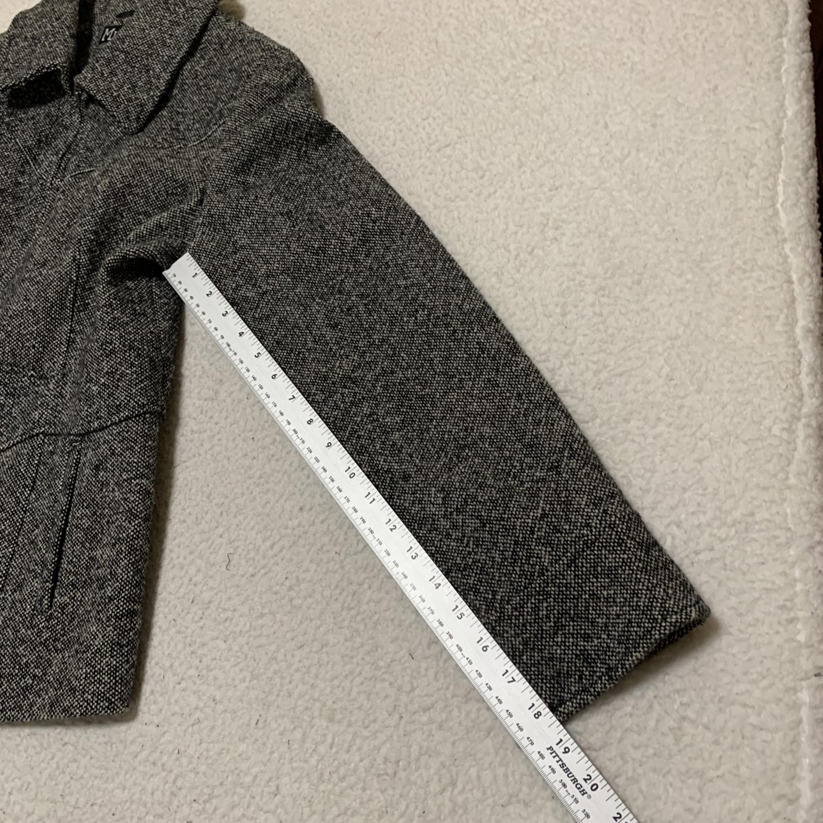Vintage Mudd Wool Zip Up Coat Gray Size L Made in Ukraine Y2K RN 14981