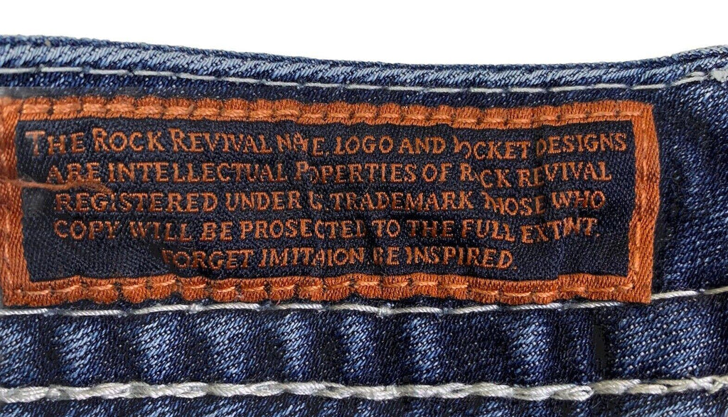 Vaqueros Rock Revival para mujer, talla 27, con bolsillo vaquero y puntadas llamativas