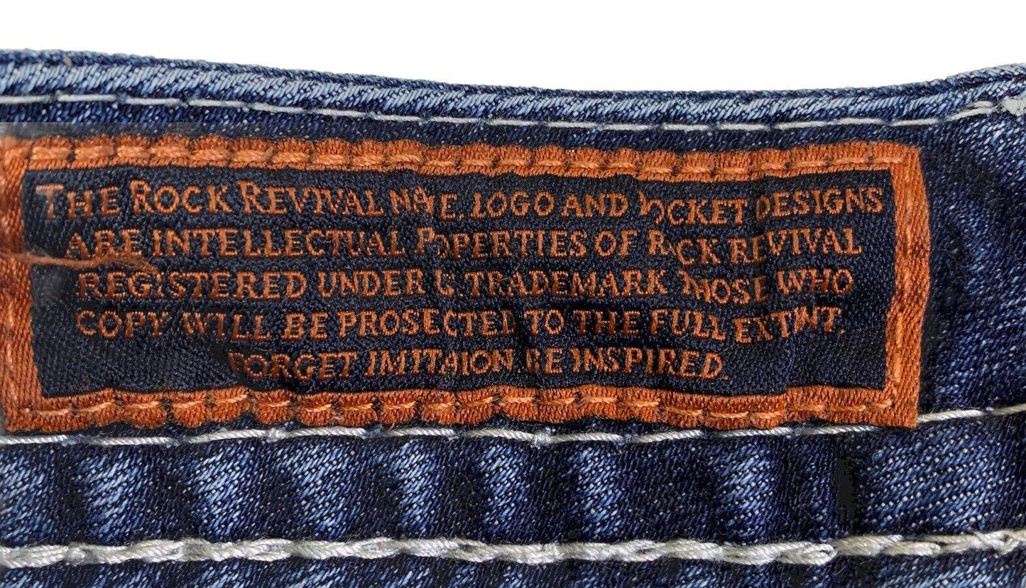 Rock Revival Women's Jeans Size 27 Bold Stitch Cowboy Pocket
