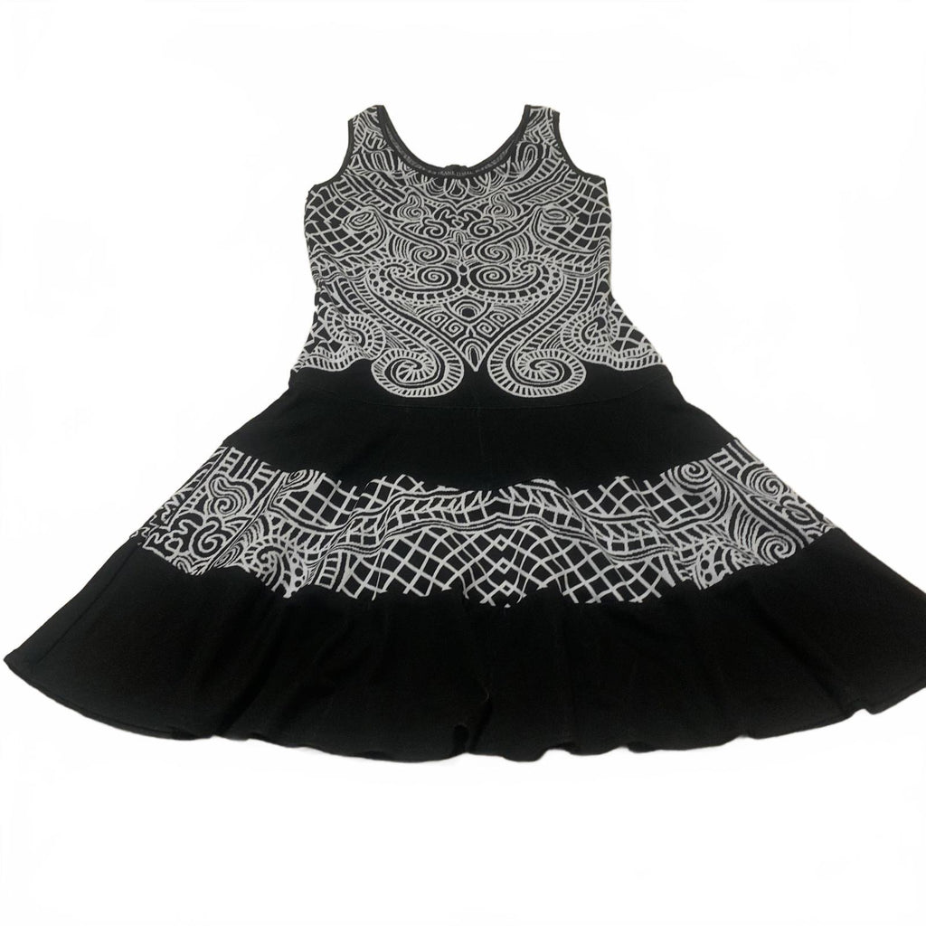 Vestido sin mangas estampado en blanco y negro de Frank Lyman para mujer, talla 8