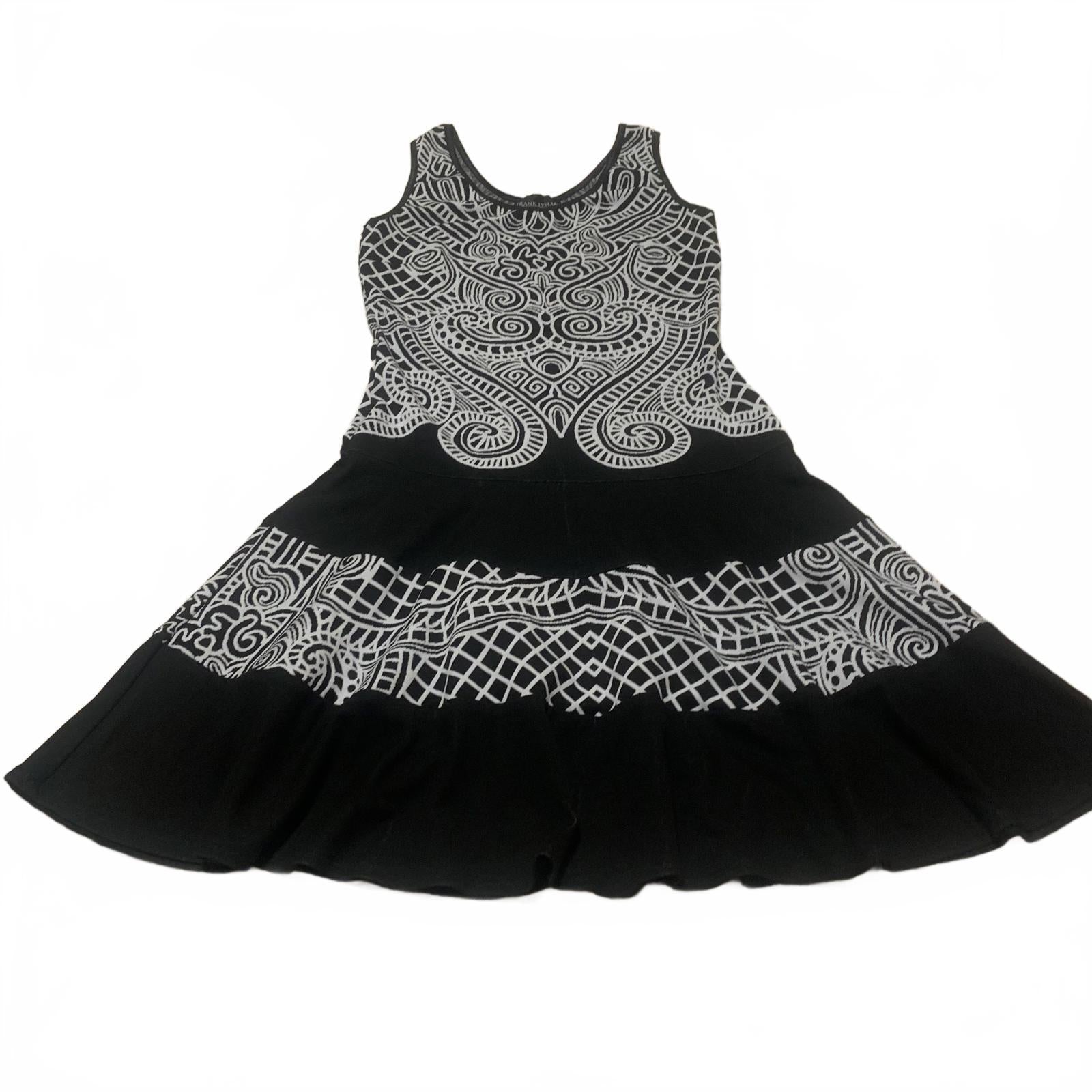 Frank Lyman Womens Size 8 Black White Patterned Sleeveless Dress