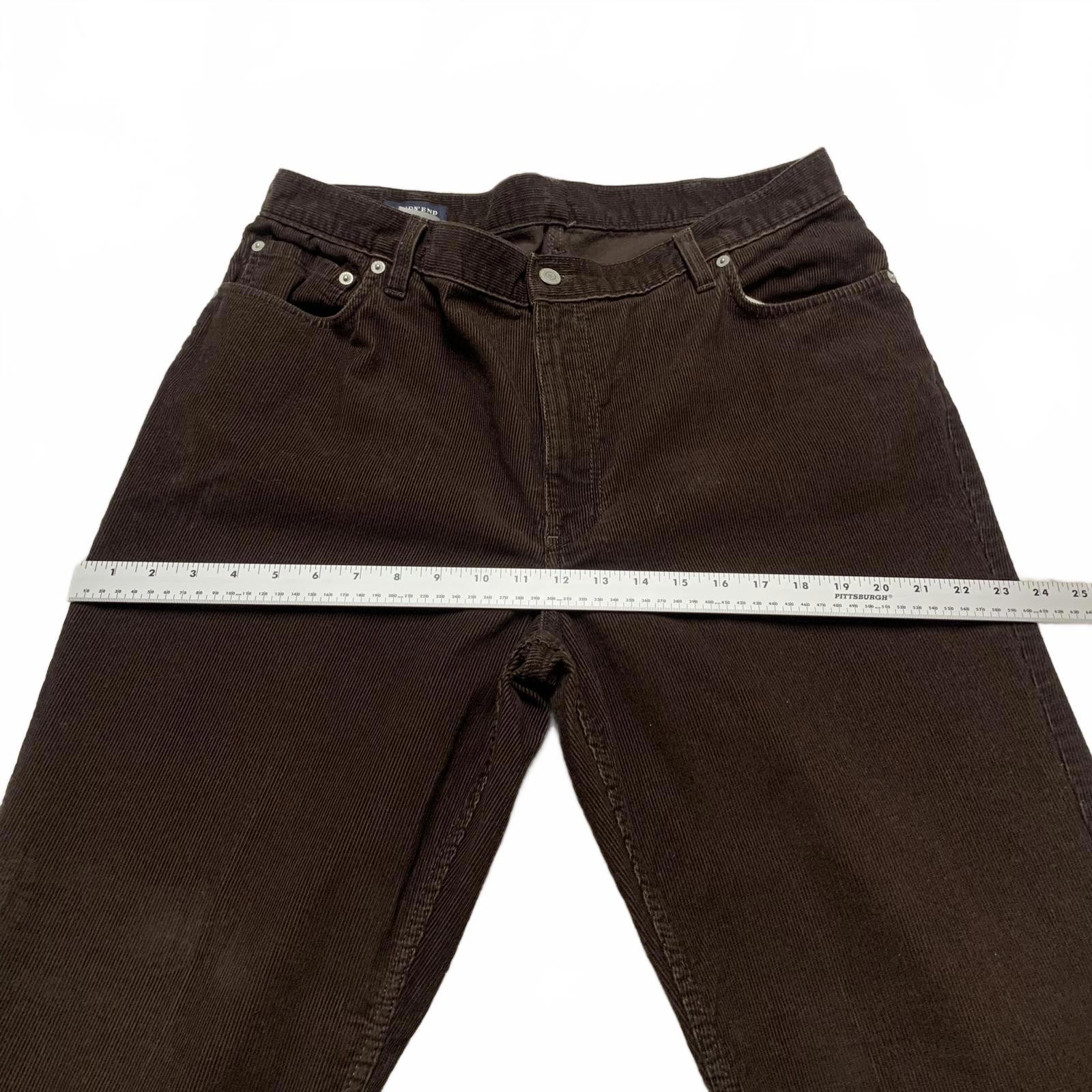 Lands' End Men's Size 38 Brown Traditional Fit Tapered Leg Corduroy Pants