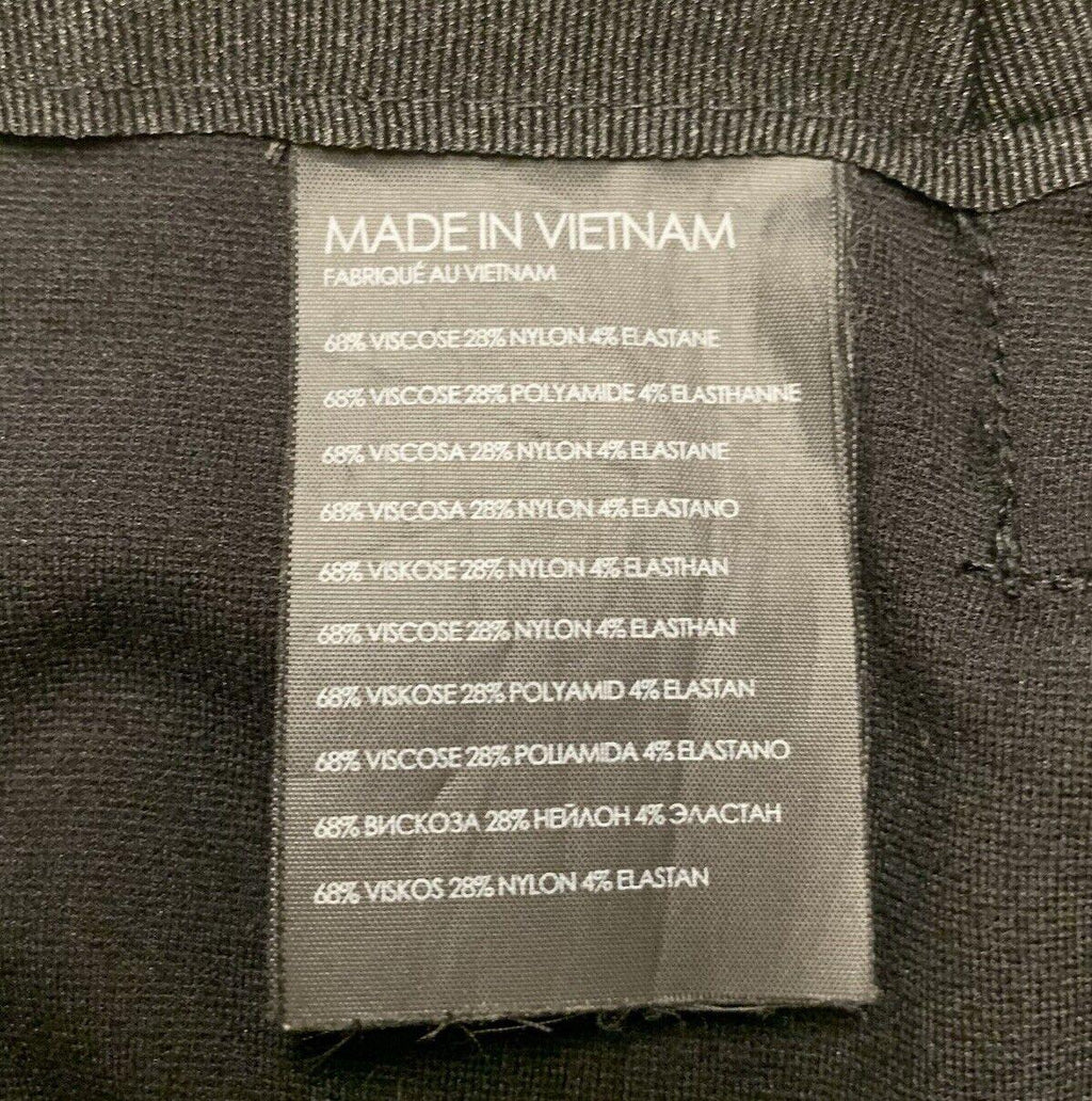 Club Monaco Wide Leg Scallop Hem Pants 8 Black