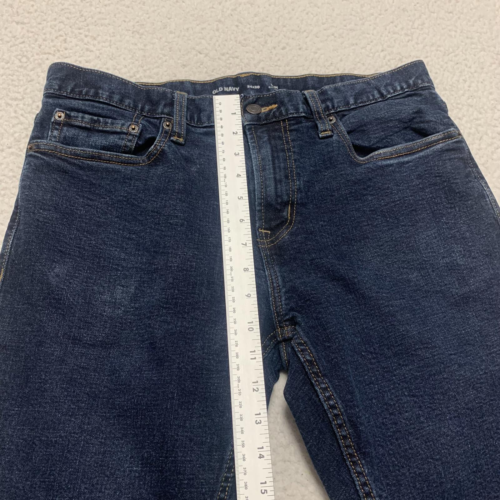 Vaqueros ajustados de lavado azul oscuro de Old Navy para hombre, talla 34 x 30, 32 x 29 (talla real)