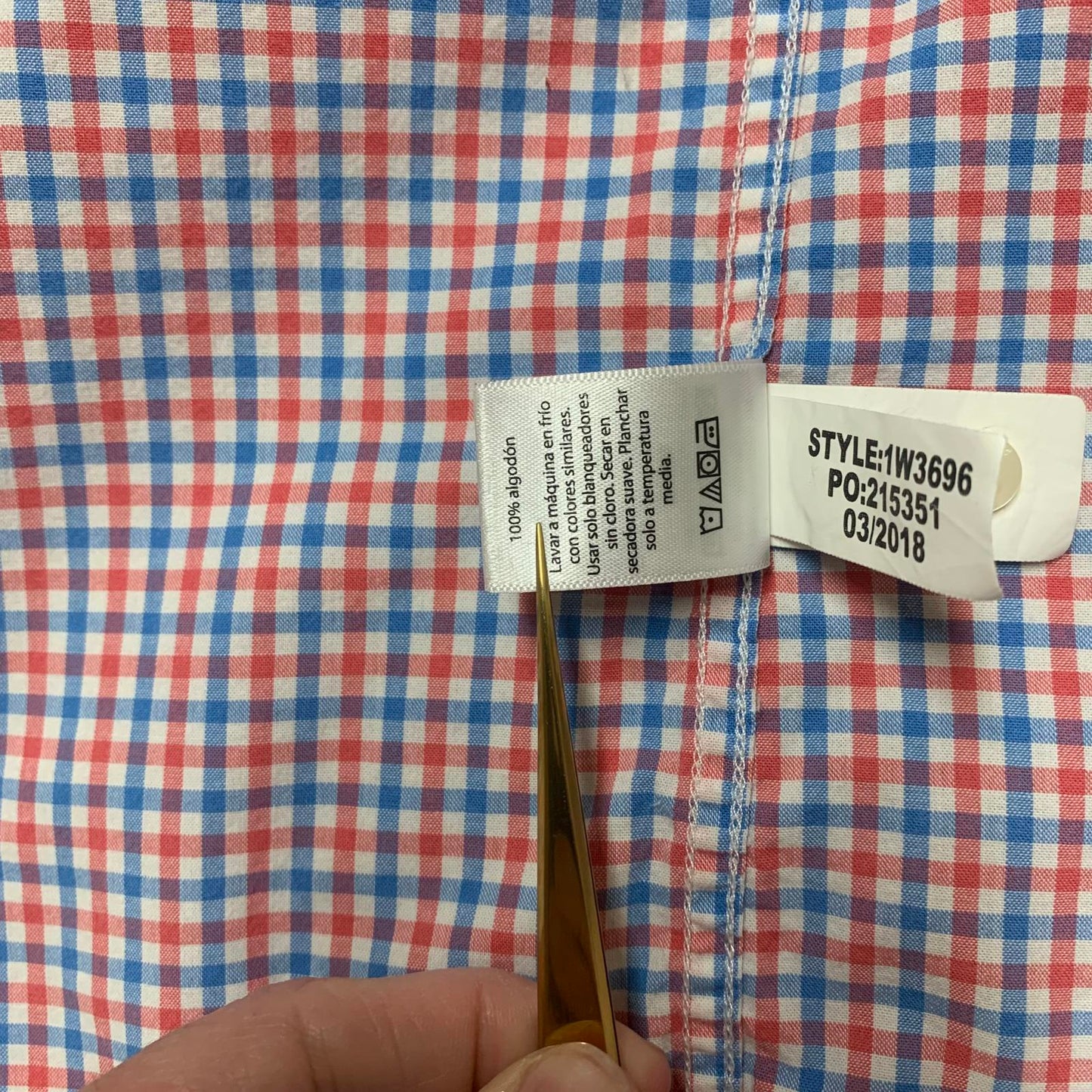 Vineyard Vines Men’s Large Red Blue Check Slim Fit Murray Button Shirt