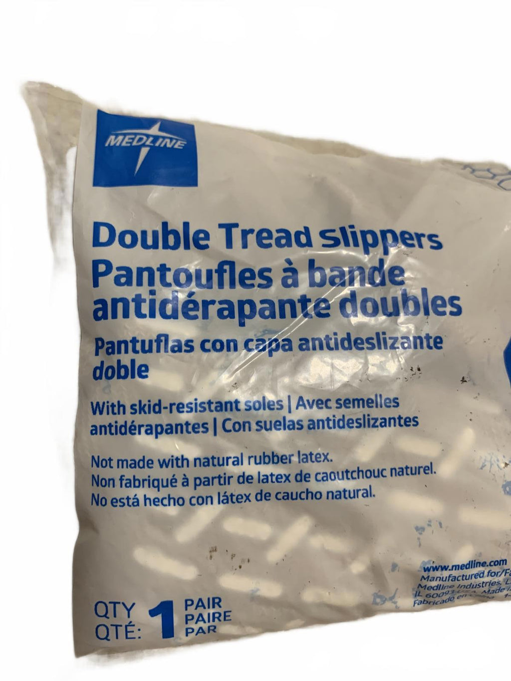 Pantuflas Medline de doble tirante, talla extragrande, color beige, 8 pares.