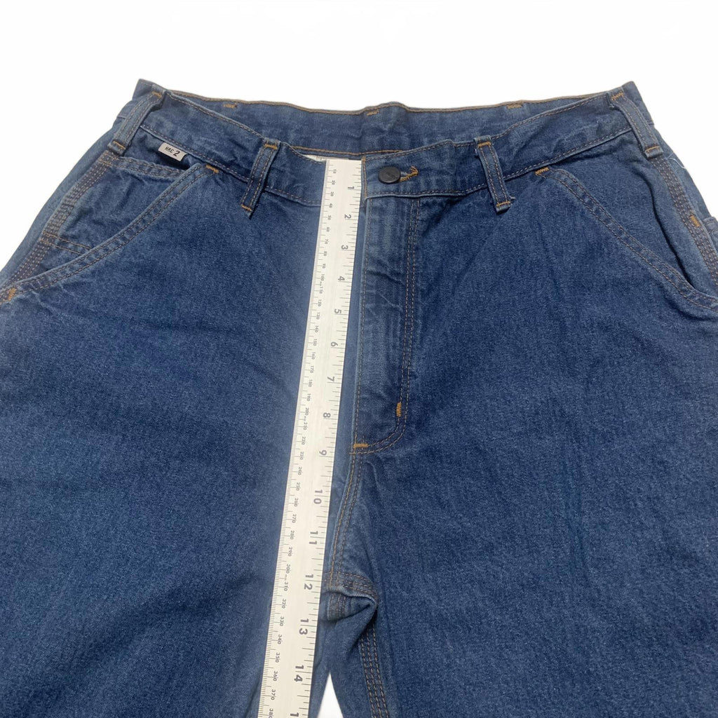 Pantalones de trabajo cargo de mezclilla azul Carhartt FRB13 DNM para hombre, talla 34 x 32, 32 x 32 (talla real)