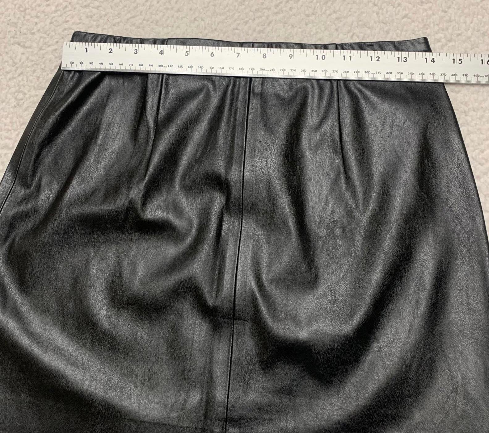 Minifalda Shinestar de piel sintética negra para mujer, talla mediana - Talla M