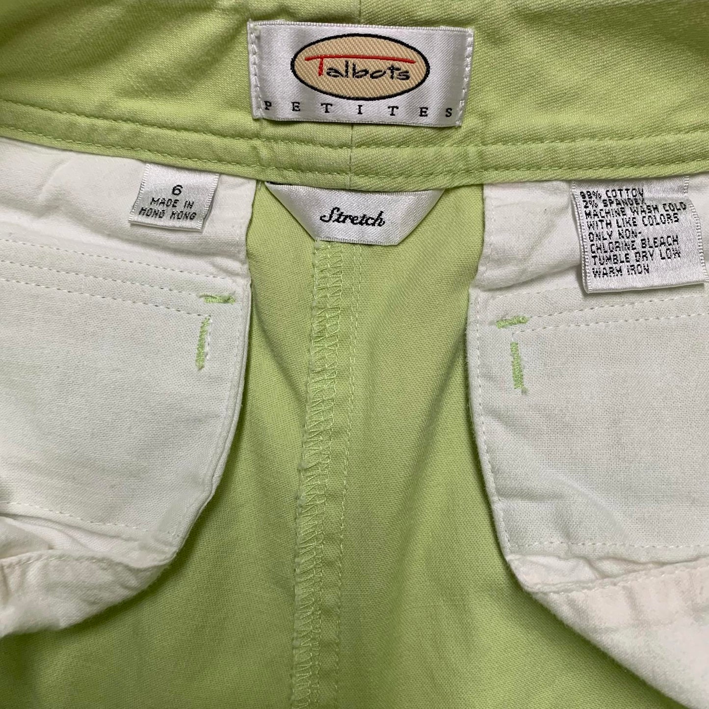 Talbots Womens Sz 6P Green Stretch Cropped Pants W28.5