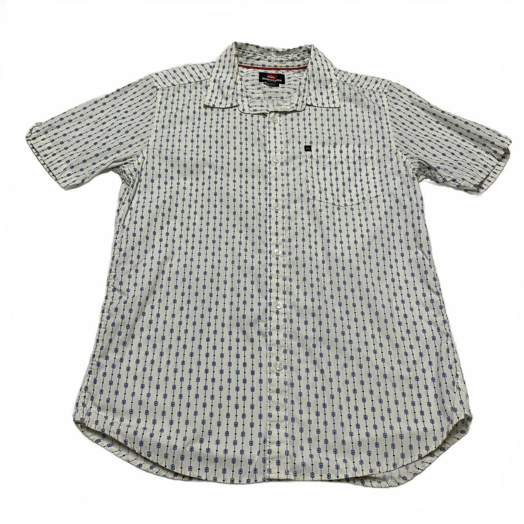 Camisa informal de manga corta Quiksilver para hombre, color blanco roto, talla pequeña