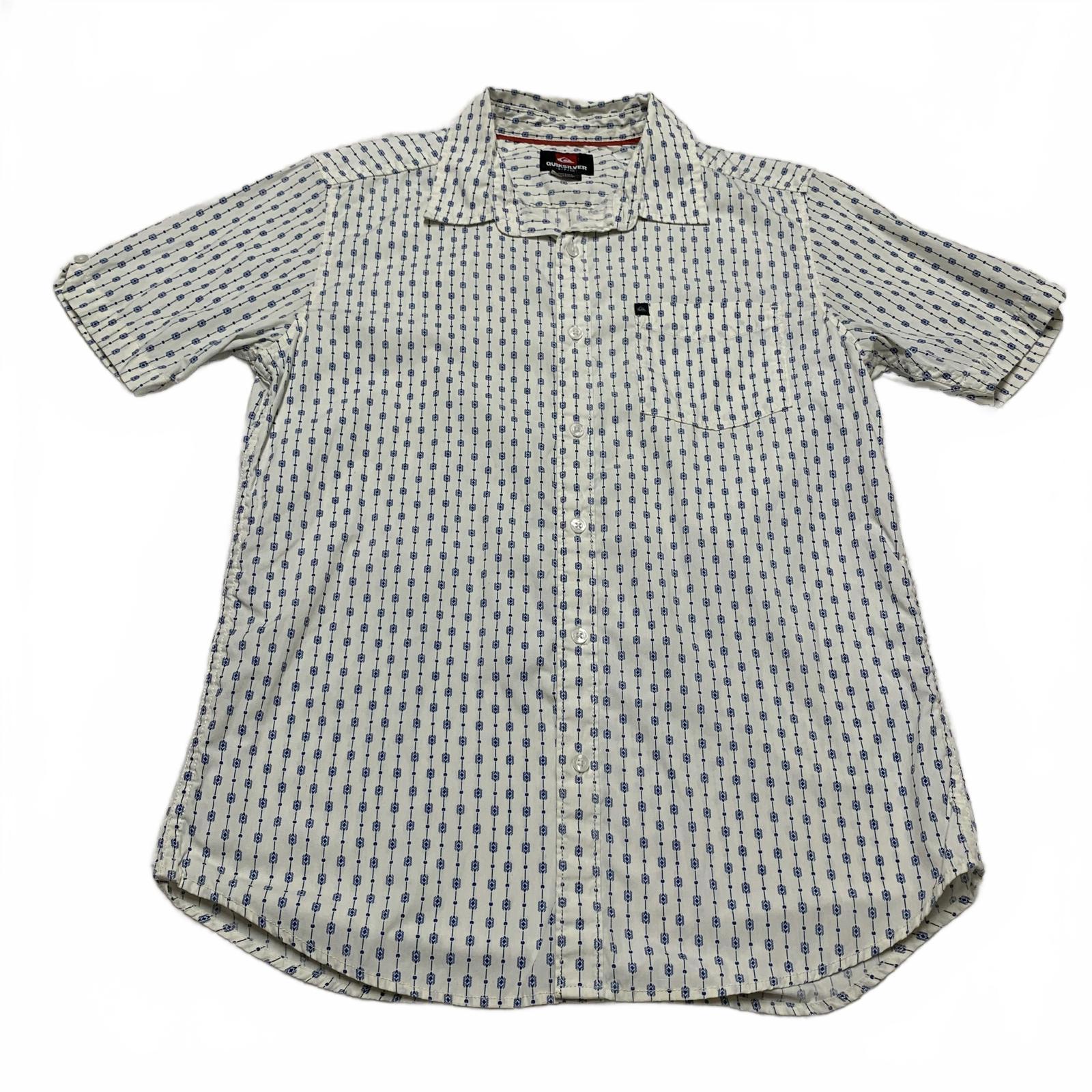Camisa informal de manga corta Quiksilver para hombre, color blanco roto, talla pequeña