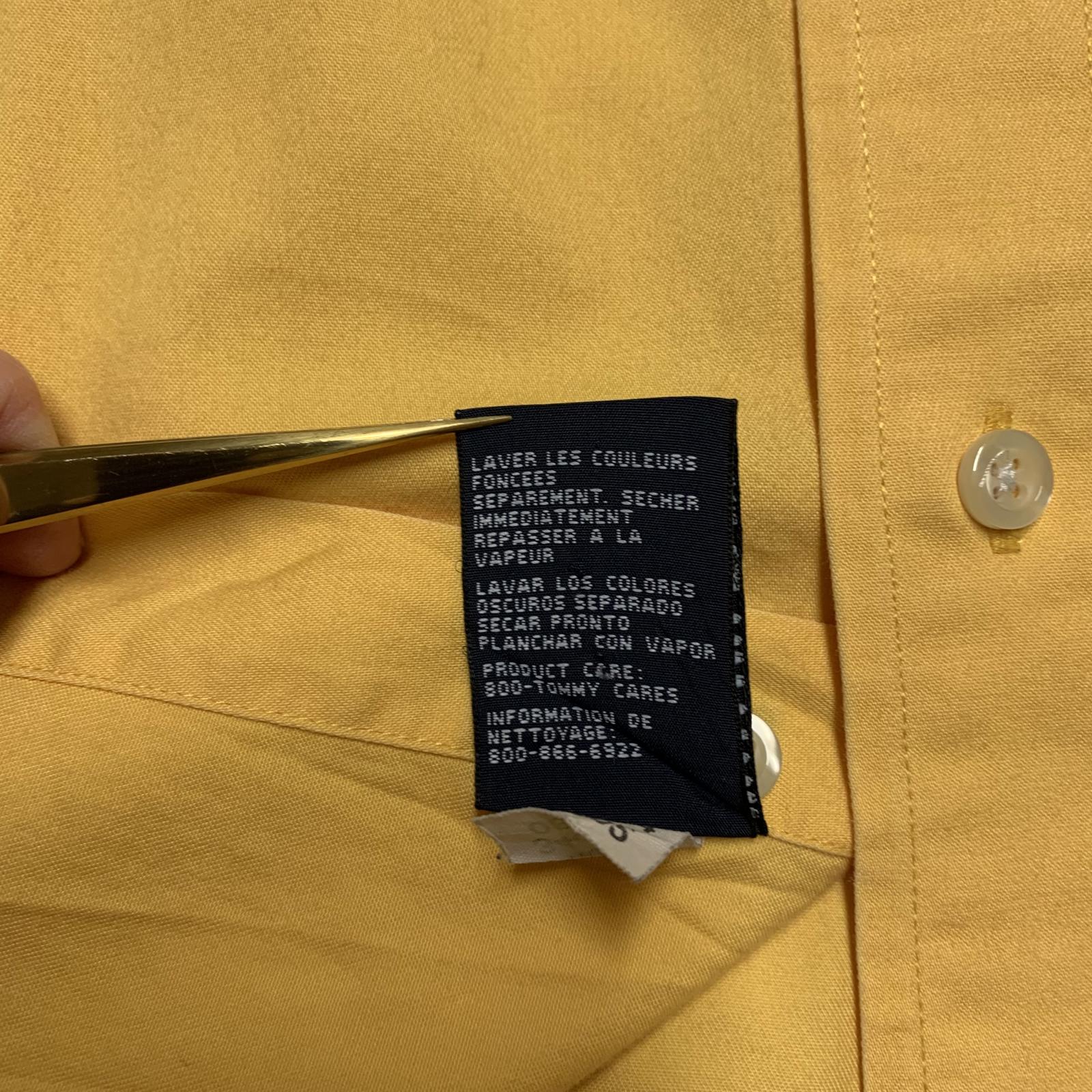 Camisa amarilla con botones XXL de Tommy Hilfiger para hombre