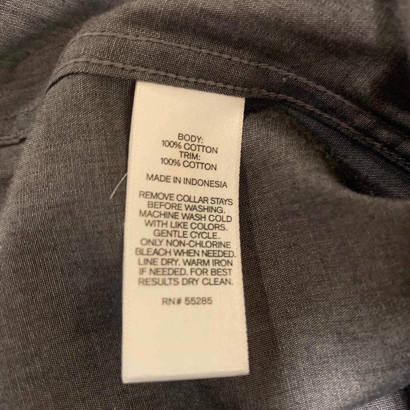 Camisa informal de manga larga para hombre, estilo occidental, color gris, talla mediana 15-15 1/2