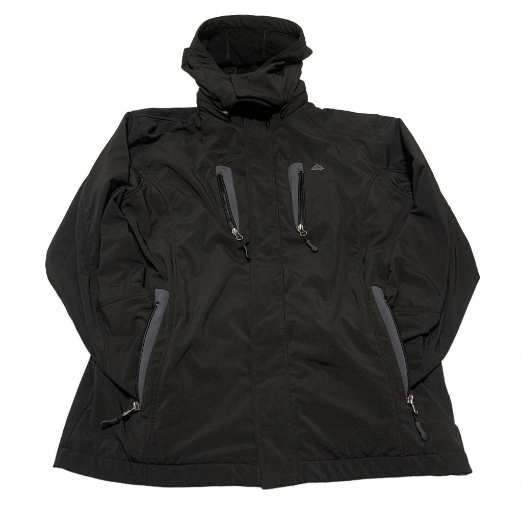 Chaqueta utilitaria negra Snozu Performance para hombre, talla M, con capucha y cremallera, 4 bolsillos