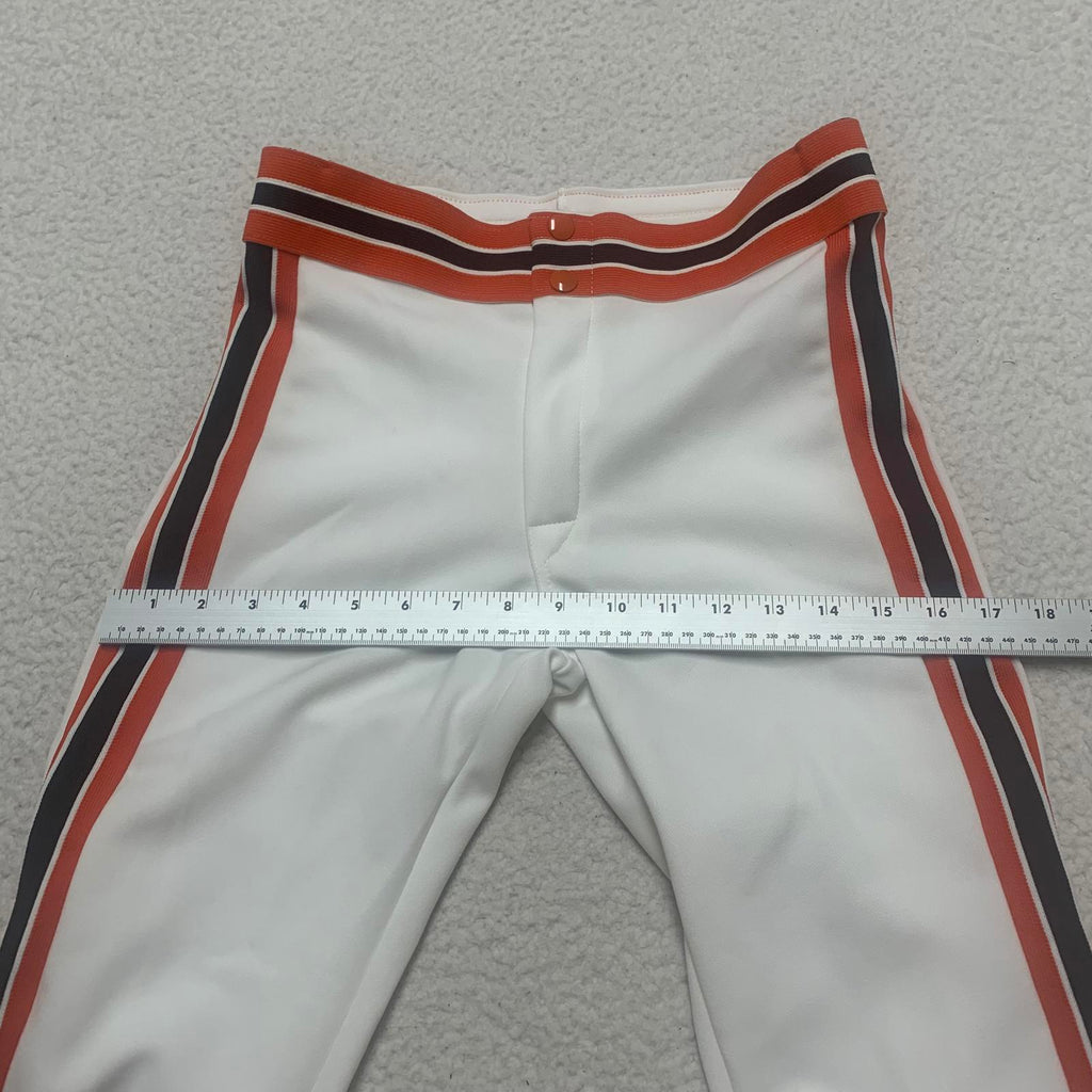 Pantalones deportivos Rawlings de los años 80, talla L, color blanco, rayas, naranja y negro, EE. UU.
