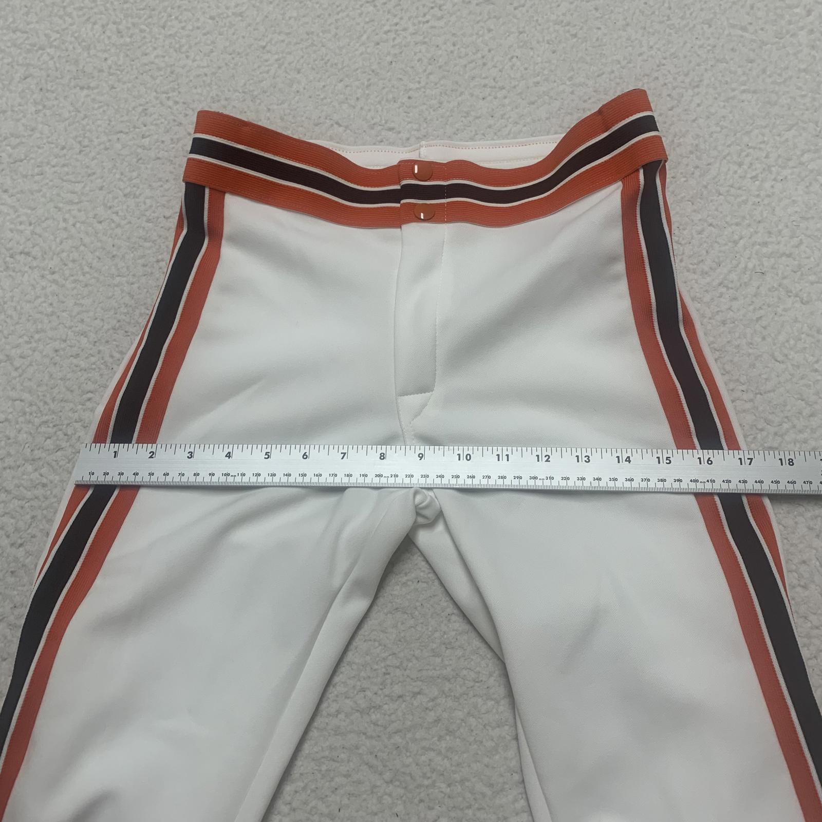Pantalones deportivos Rawlings de los años 80, talla L, color blanco, rayas, naranja y negro, EE. UU.