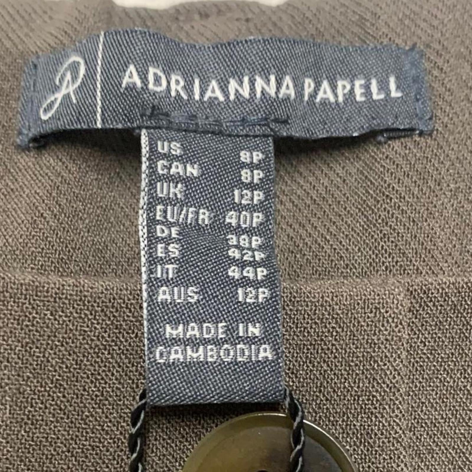 Pantalones anchos marrones con parches Adrianna Papell para mujer, talla 8, talla pequeña, ancho 32 x 26,5