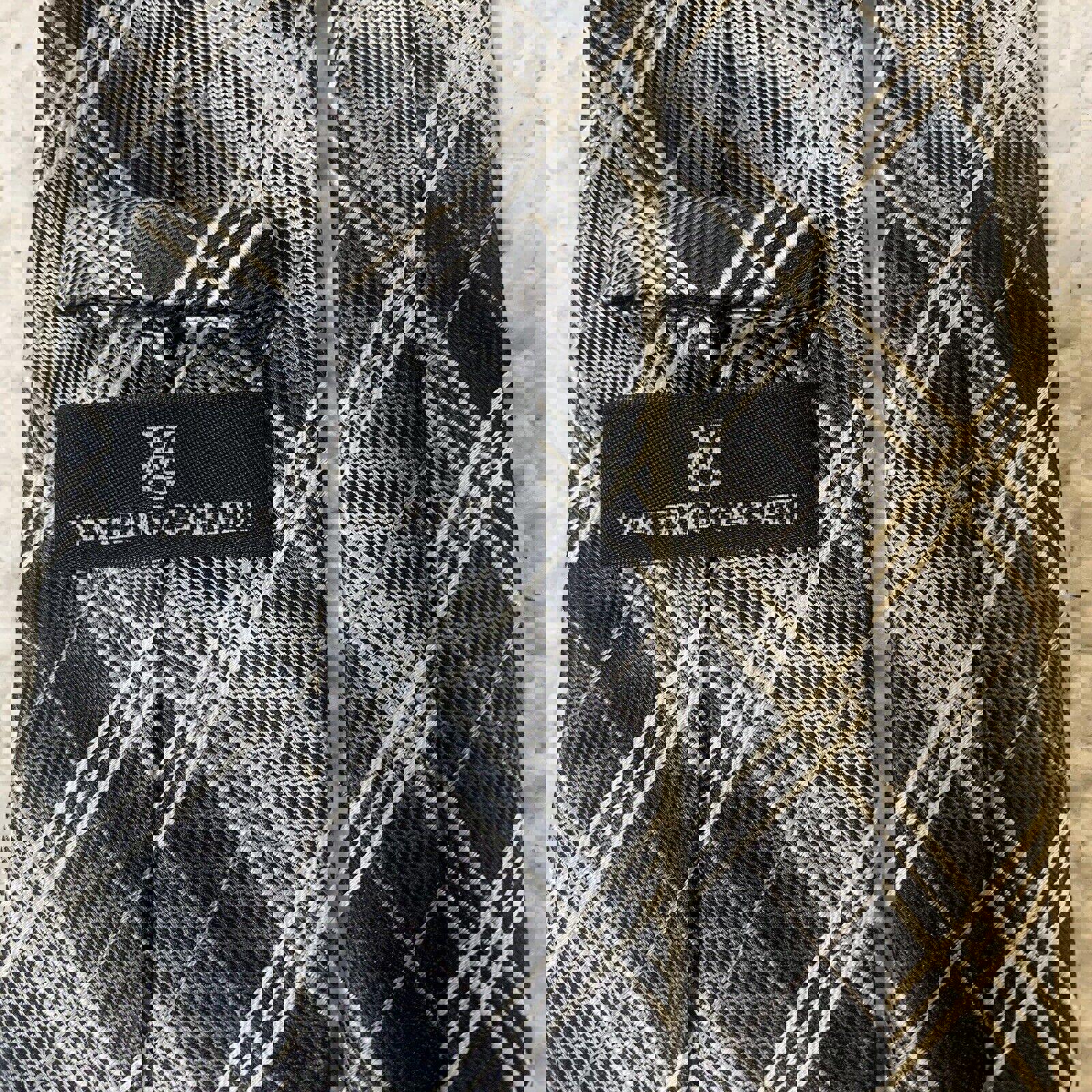 Corbata de hombre Valerio Garati, gris, negra, blanca, a cuadros, clásica