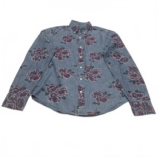 Bonobos Womens Size Small Denim Floral Print Button-Up Shirt
