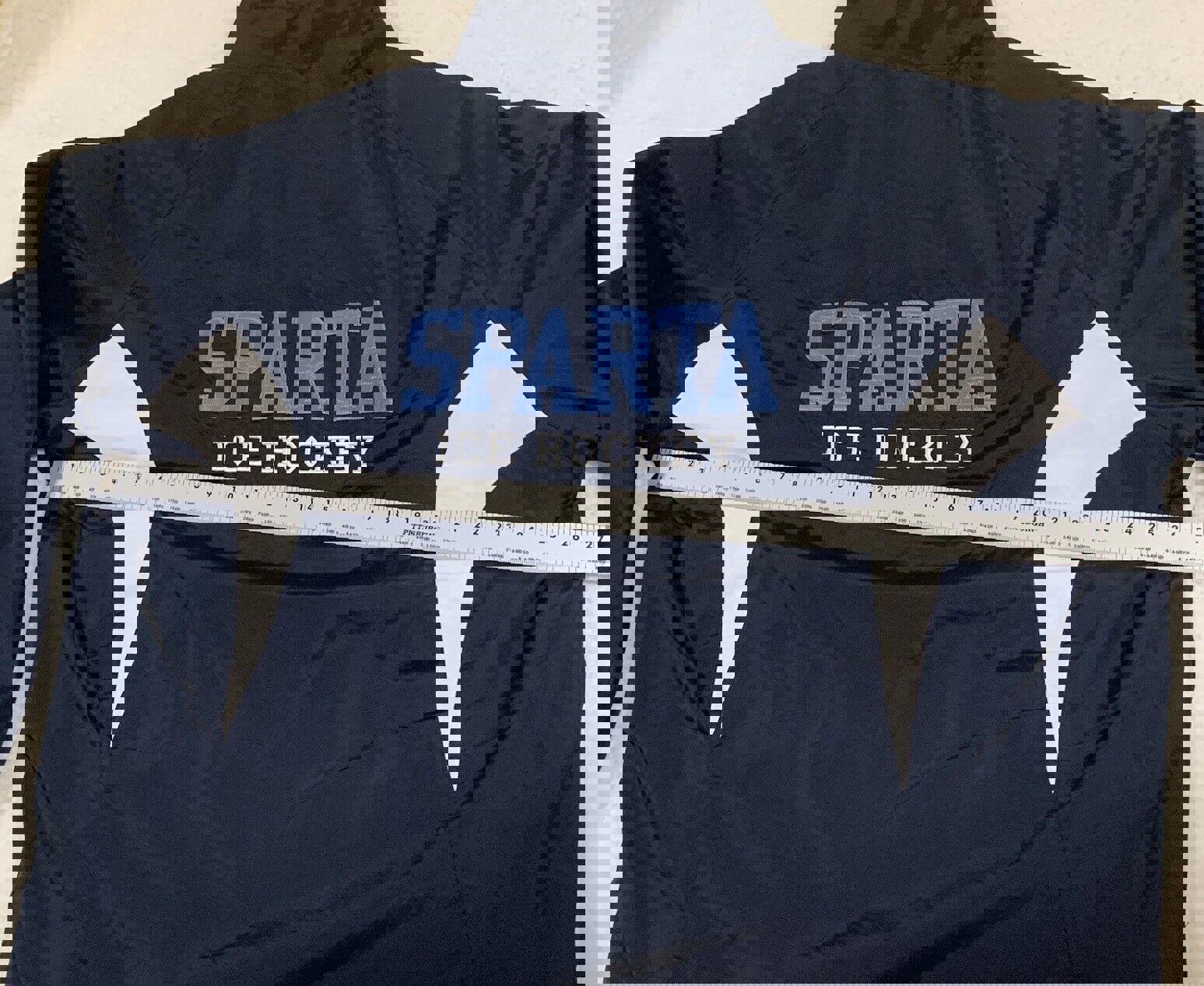 Chaqueta cortavientos con forro Holloway para hombre, talla L, azul marino, Sparta, hockey sobre hielo, cremallera completa