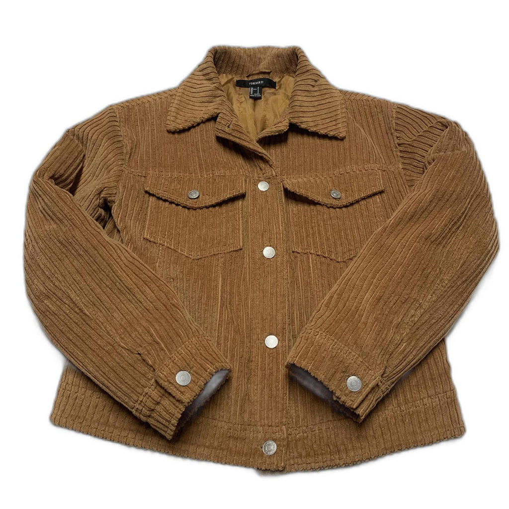 Forever 21 Women's Size Small Cognac Brown Corduroy Jacket
