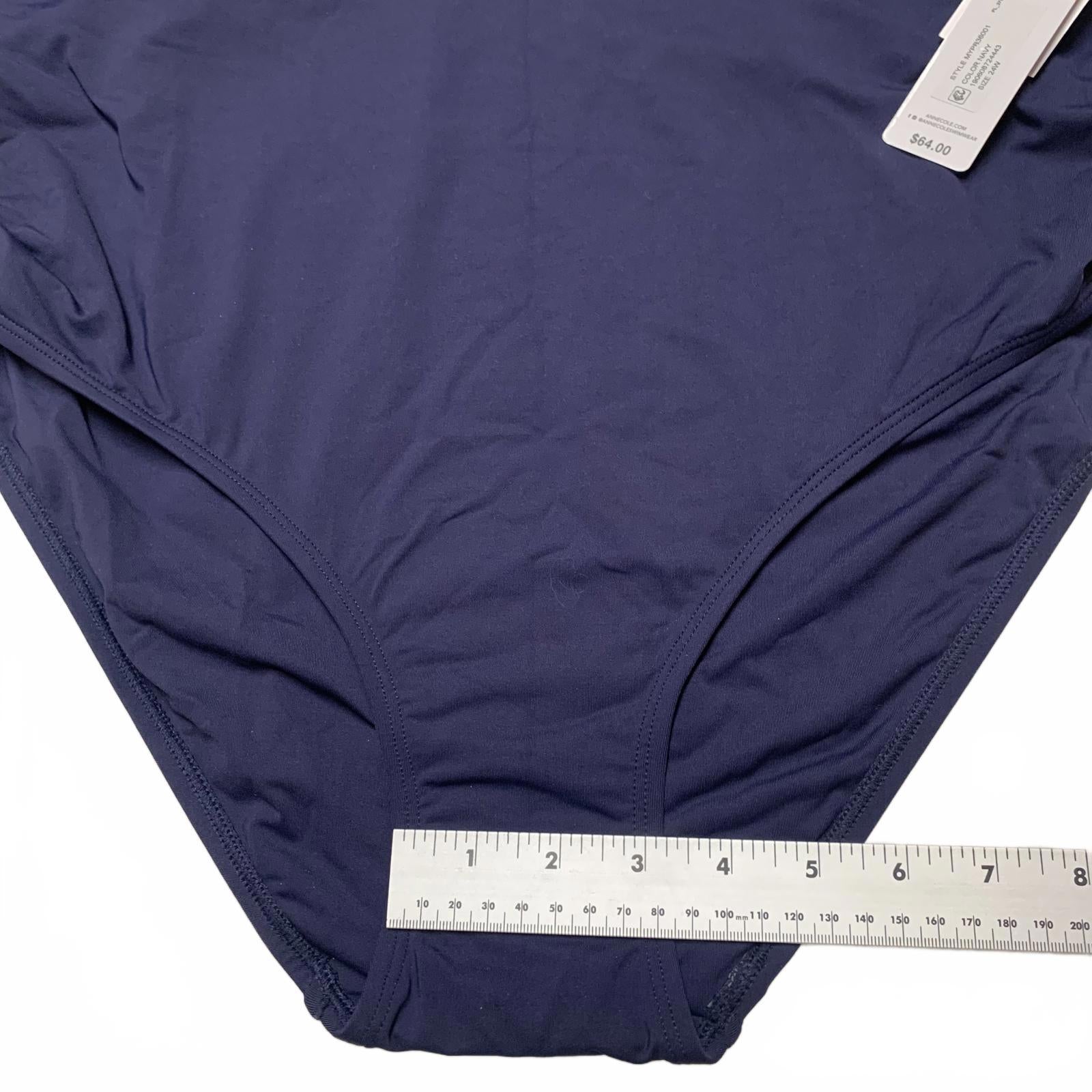 Parte de abajo de bikini para mujer Anne Cole, talla grande 24W, azul marino, convertible en 3 posiciones