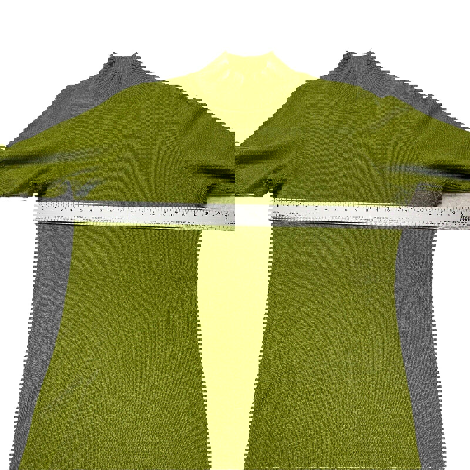 Camisa elástica de cuello alto y media manga verde lima para mujer, talla 38, de Of White