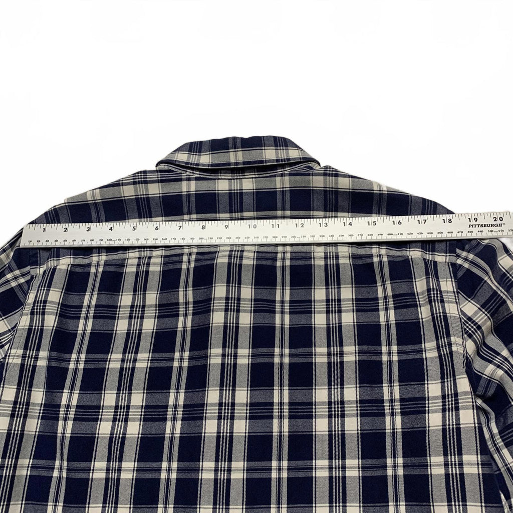 Camisa Banana Republic de cuadros azul marino con botones y corte ajustado para hombre, talla grande