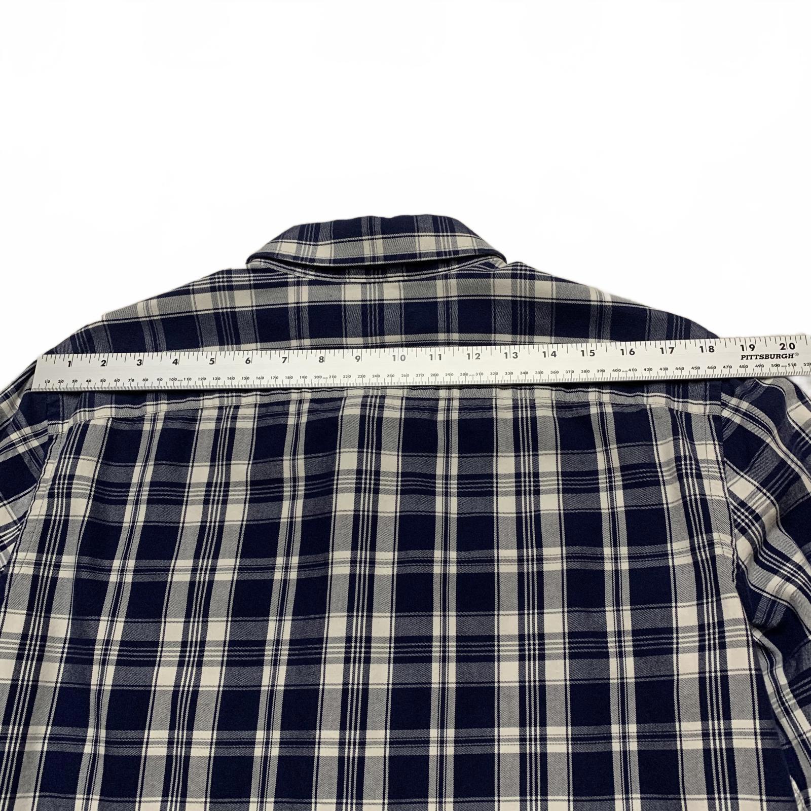 Camisa Banana Republic de cuadros azul marino con botones y corte ajustado para hombre, talla grande