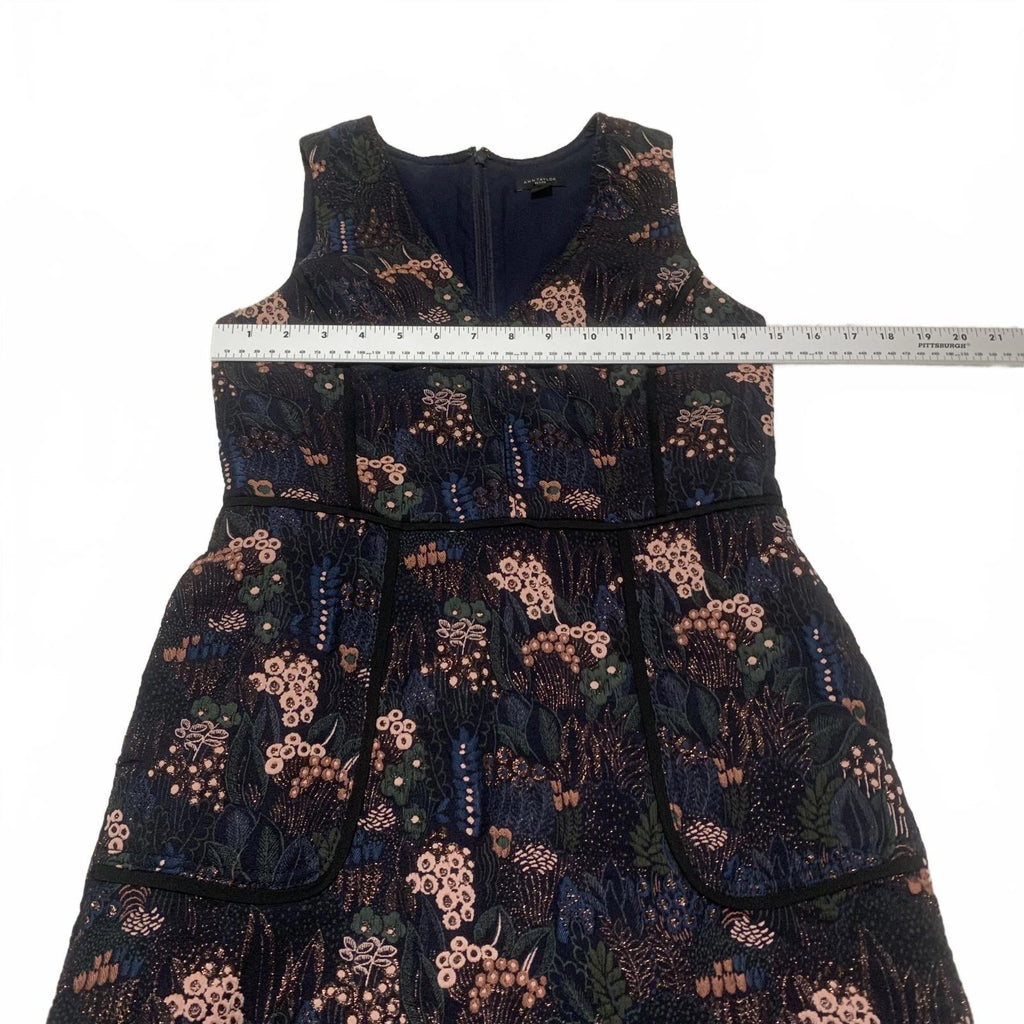 Vestido mini sin mangas con estampado floral negro de Ann Taylor Petite para mujer, talla 0P