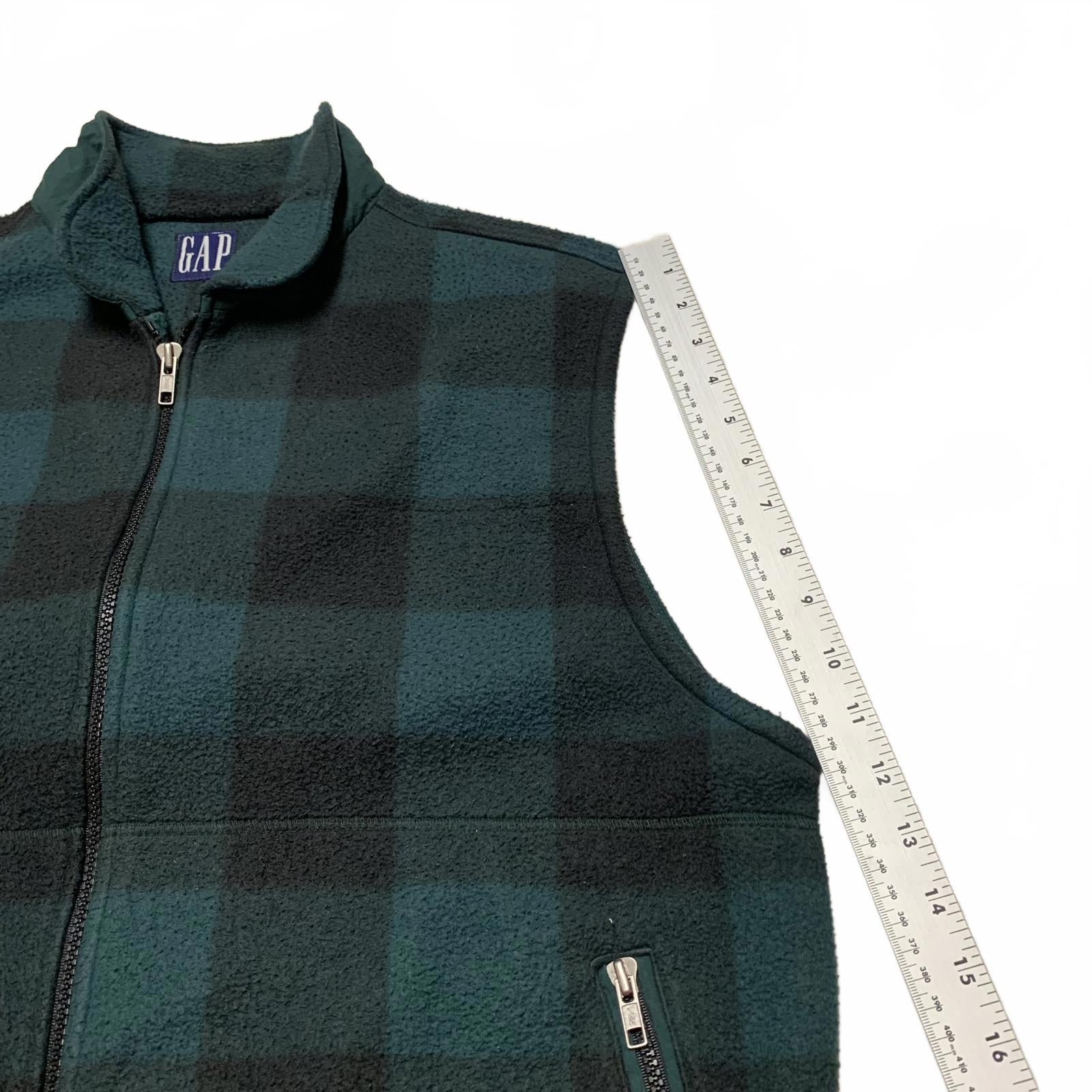 Chaleco polar a cuadros verde y negro de GAP para hombre, talla grande
