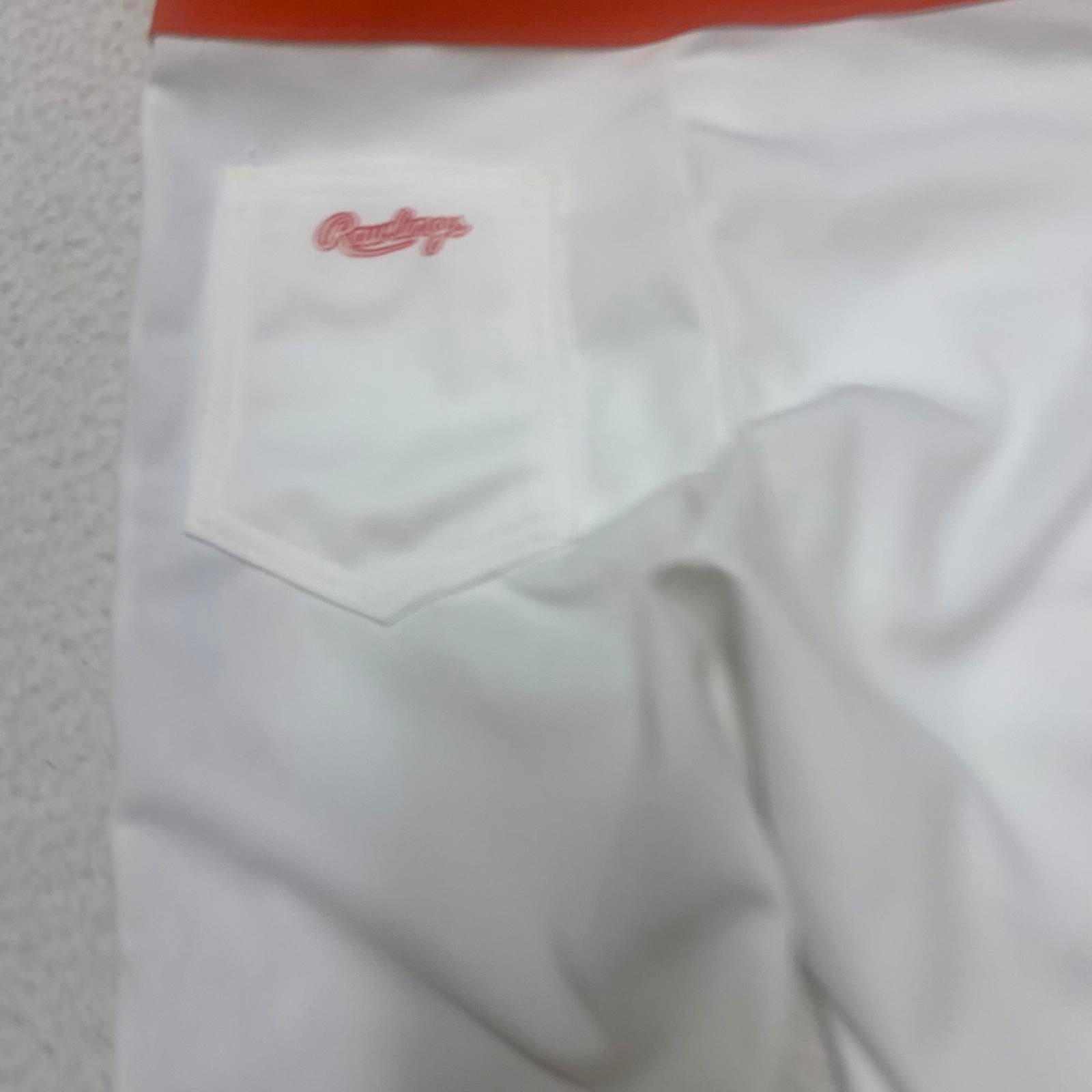 Pantalones deportivos Rawlings de los años 80, talla L, color blanco, rayas, naranja y negro, EE. UU.