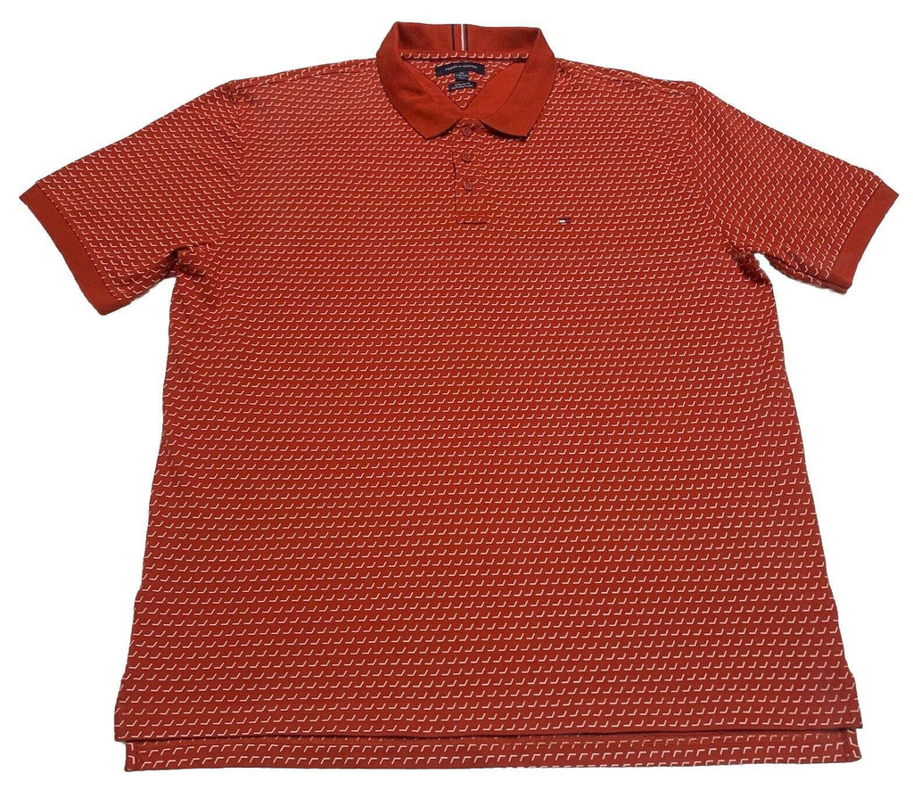 Polo Tommy Hilfiger XXL XXG TTG para hombre, rojo/naranja