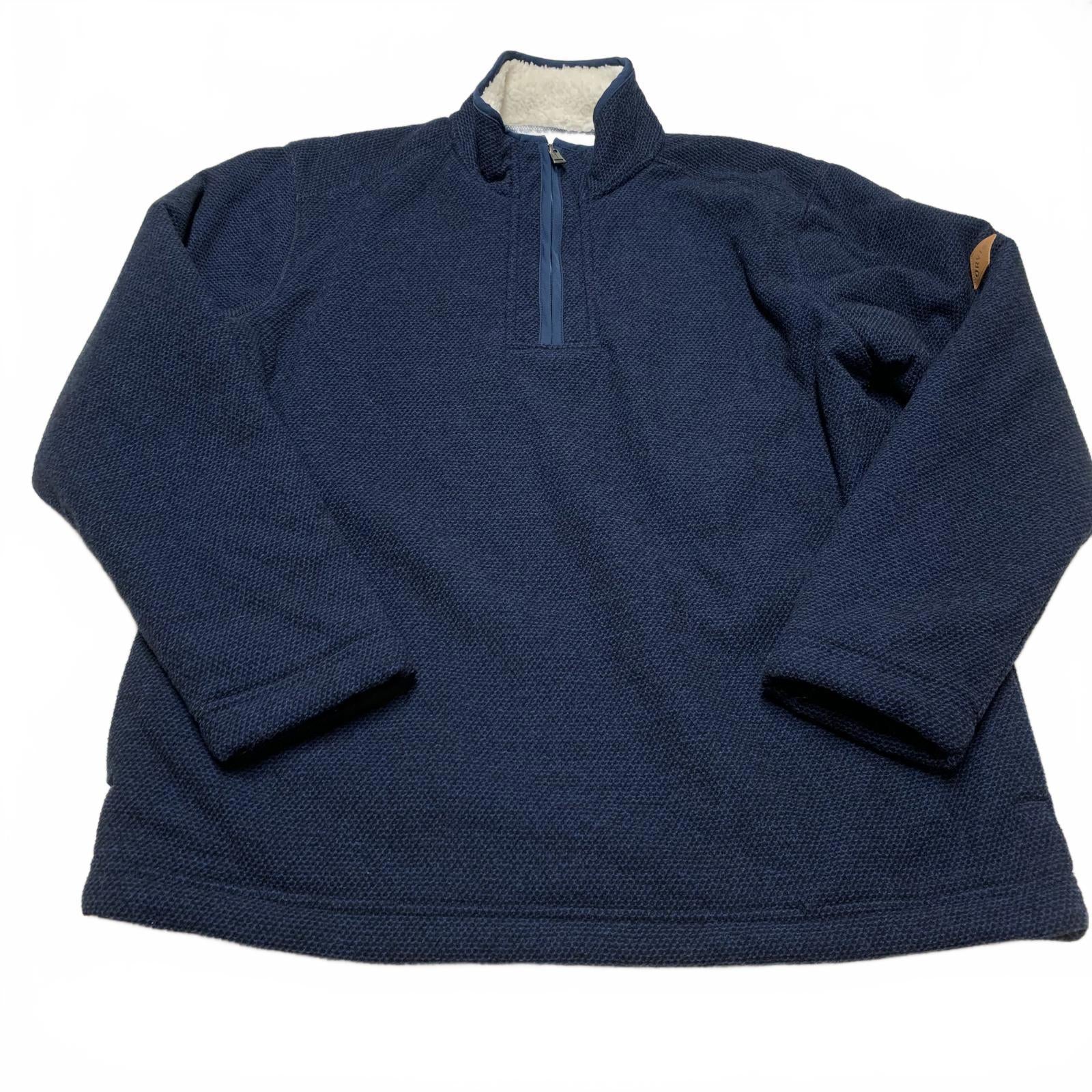 Chaqueta polar azul marino mediana con forro de sherpa de Orvis para hombre